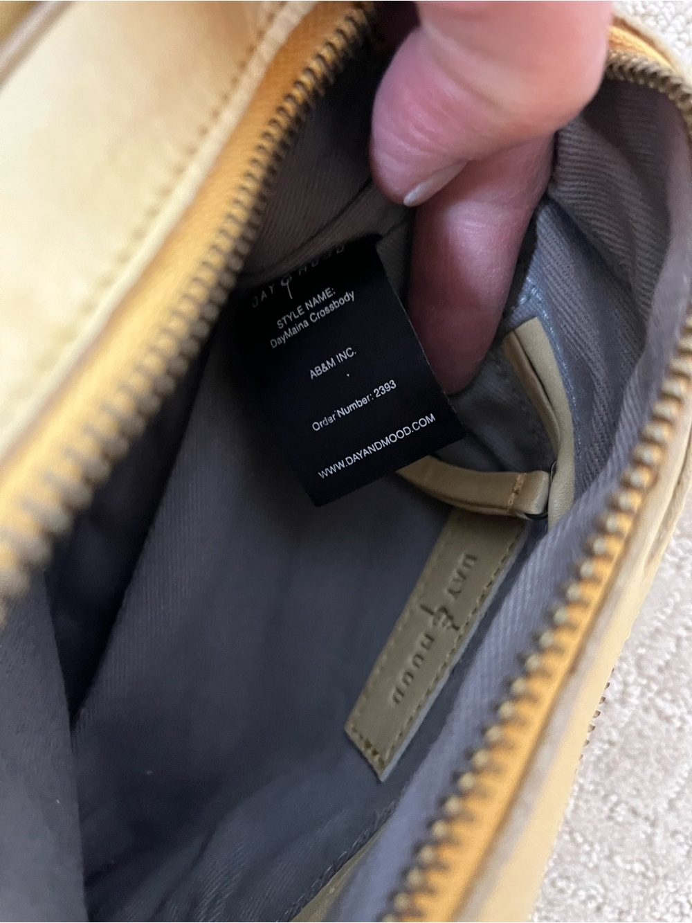 Day & Mood Yellow Leather Crossbody with Tassel Pocket Accent - Picture 4 of 5